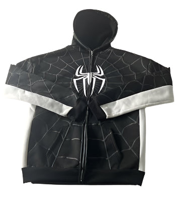 Spidey Society OG Black and White Zip-Up Hoodie Mens/Womens