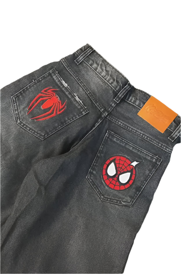 Spidey Society Black Denim Jeans Mens/Womens