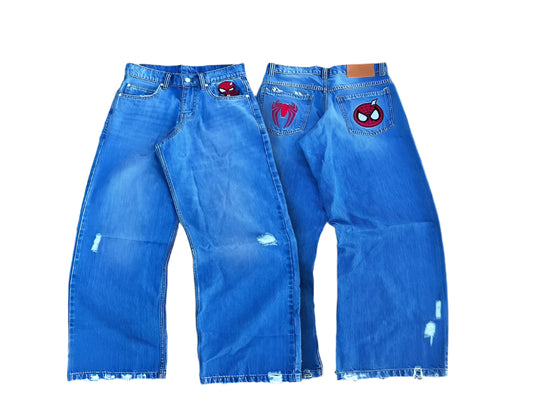 Spidey Society Blue Denim Jeans Mens/Womens