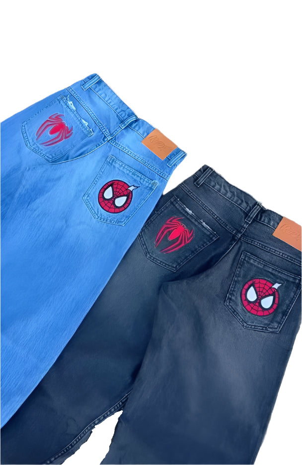 Spidey Society Black Denim Jeans Mens/Womens