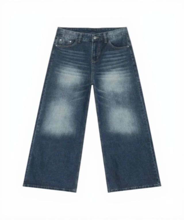 Blue jeans on a white background