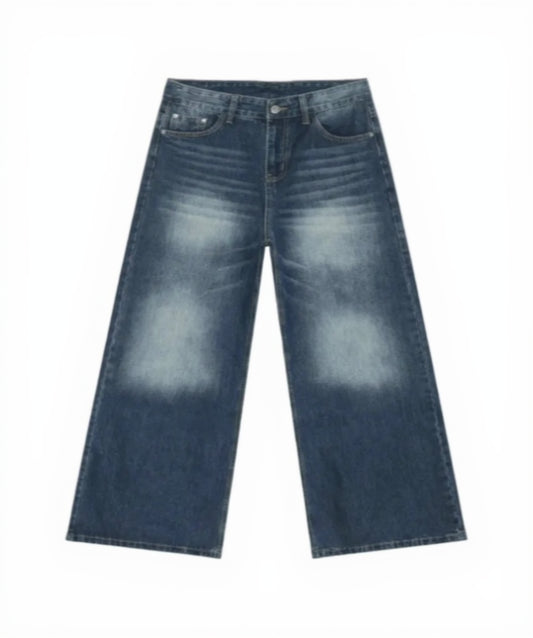 Blue jeans on a white background